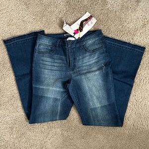 NWTS - Women with Control "My Wonder Denim" Patchwork Flare Jeans